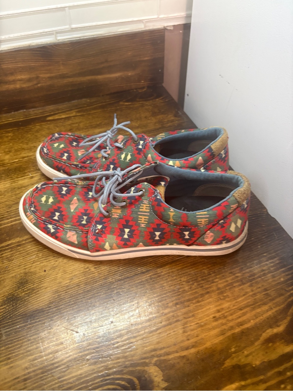 Twisted X Red aztec print loafers size 7.5